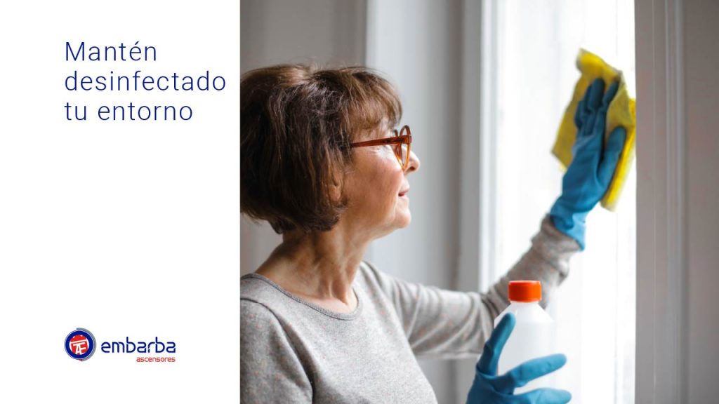 Desinfección del ascensor 